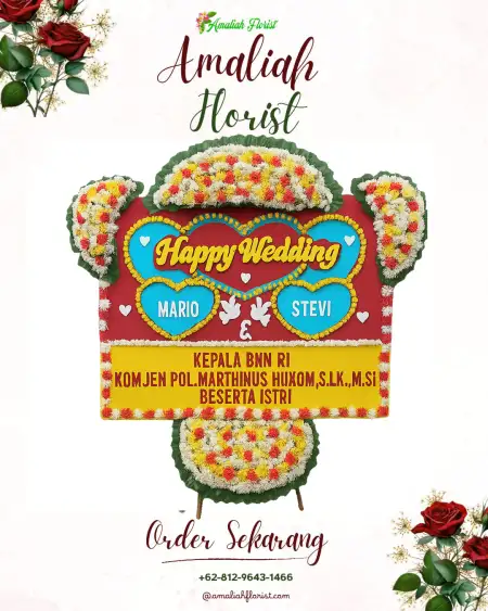 Papan Bunga Pernikahan Worawari
